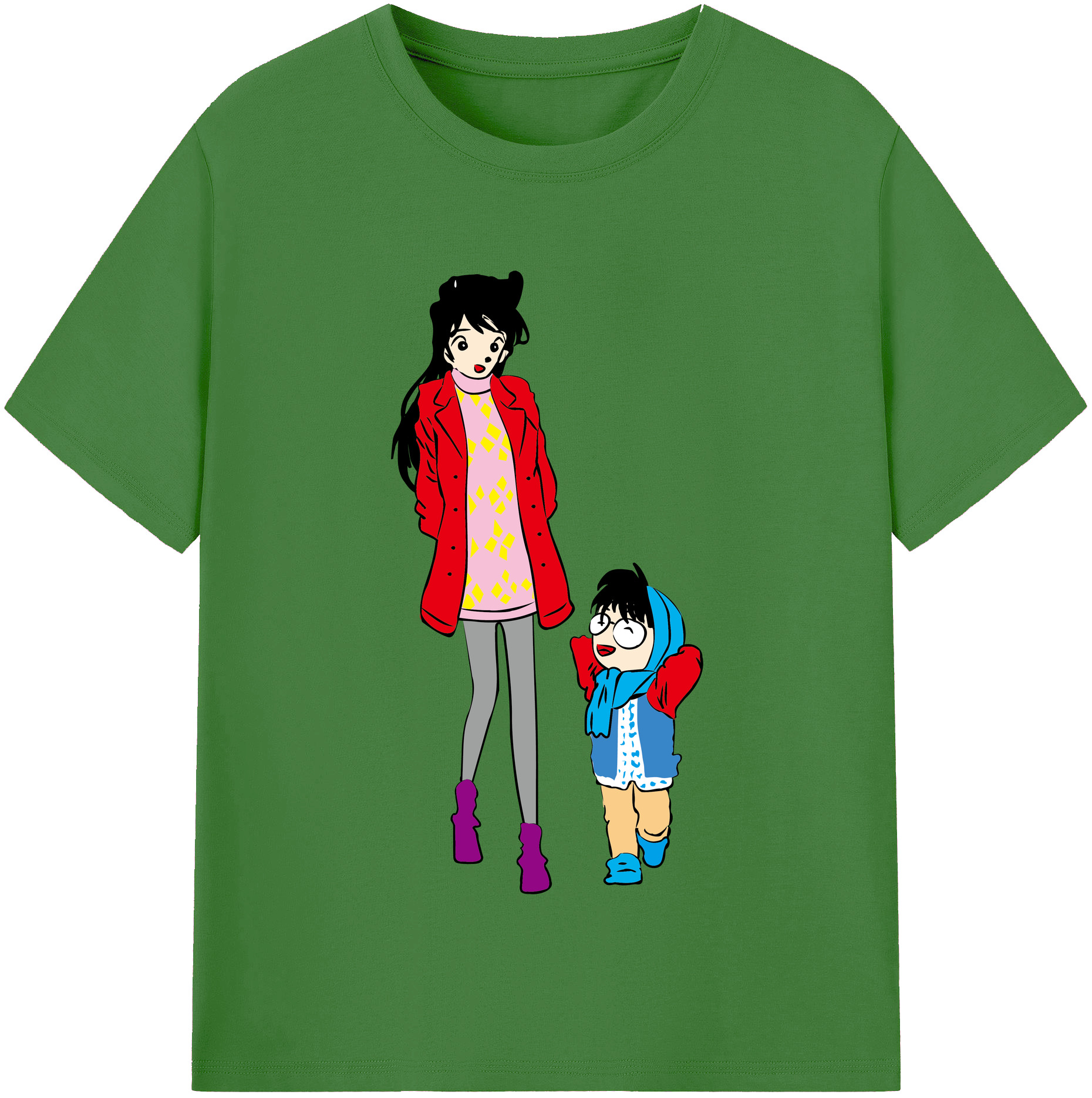 （画像用） 名探偵コナン 江戸川 コナン Detective Conan Conan Edogawa レディースカジュアルプリントTシャツ（綿100％）